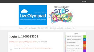 
                            3. login id 1700083368 – LiveOlympiad