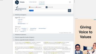 
                            4. login id - Deutsch-Übersetzung – Linguee Wörterbuch