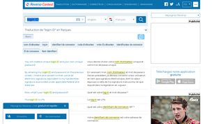 
                            6. login ID - Traduction en français - exemples anglais | Reverso Context