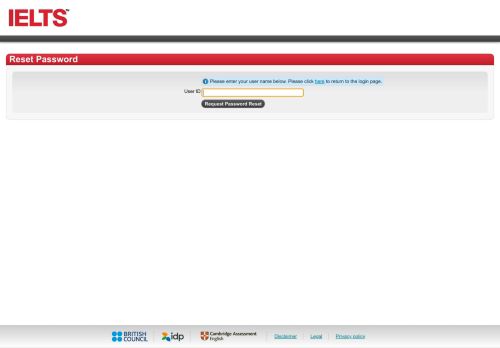 
                            1. Login - IELTS Web Administration System