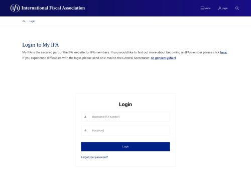 
                            6. Login | IFA - International Fiscal Association