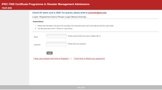 
                            13. Login | IFRC-TISS Application