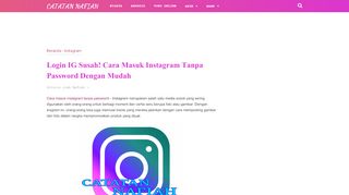 
                            8. Login IG Susah! Cara Masuk Instagram Tanpa Password Dengan ...