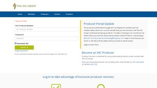 
                            7. Login - IHC Group Producer Portal