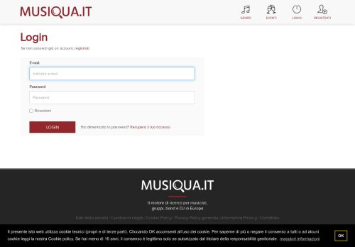 
                            6. Login - Il #1 motore di ricerca per musicisti gruppi e DJ in Italia ...