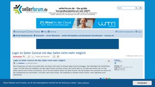 
                            2. Login im Seller Central mit Mac Safari nicht mehr möglich ...