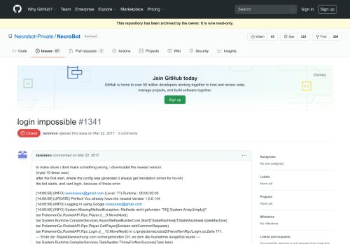 
                            2. login impossible · Issue #1341 · Necrobot-Private/NecroBot · GitHub