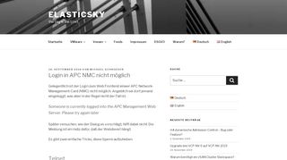 
                            8. Login in APC NMC nicht möglich - ElasticSky