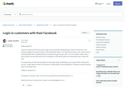 
                            11. Login in customers with their Facebook - Shopify Community