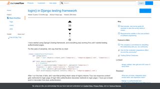 
                            1. login() in Django testing framework - Stack Overflow