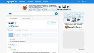 
                            2. Login in Spanish | English to Spanish Translation - SpanishDict