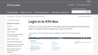 
                            8. Login in to KTH Box | KTH Intranet