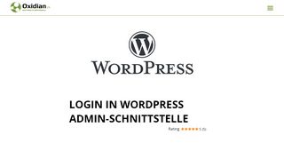 
                            2. Login in WordPress Admin-Schnittstelle - Oxidian GmbH