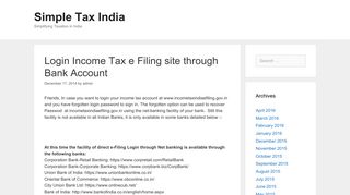 
                            4. Login Income Tax e Filing site through Bank Account - Simple Tax India