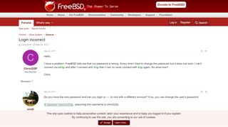 
                            13. Login incorrect | The FreeBSD Forums