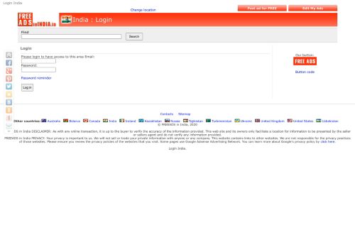 
                            8. Login India - India Free Classified Ads India