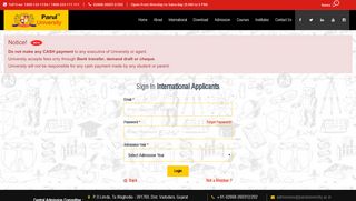
                            6. Login (Indian / International applicants) for Admissions - 2019 Parul ...