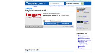 
                            5. Login Informatica SA en Rosario. Teléfono y más info.