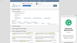
                            1. login information - Deutsch-Übersetzung – Linguee Wörterbuch