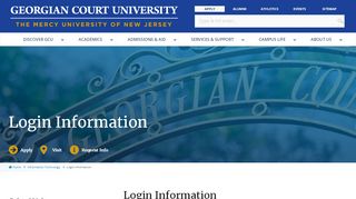 
                            4. Login Information | Georgian Court University, New Jersey