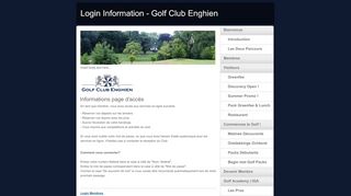
                            5. Login Information - Golf Club Enghien