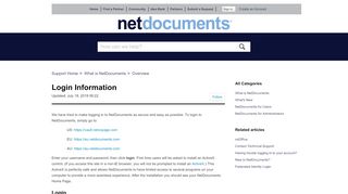 
                            6. Login Information - NetDocuments.com