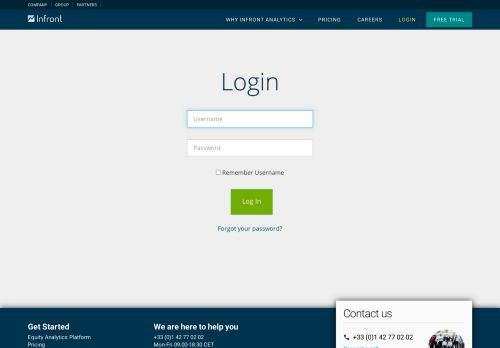 
                            8. Login - Infront Analytics