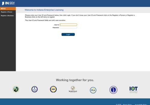 
                            4. Login - IN.gov