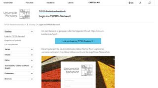 
                            1. Login ins TYPO3-Backend - Universität Konstanz