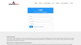 
                            7. Login - Instant Auto Facts - provides vehicle history reports