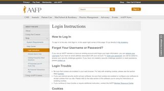 
                            2. Login Instructions -- AAFP.org Help