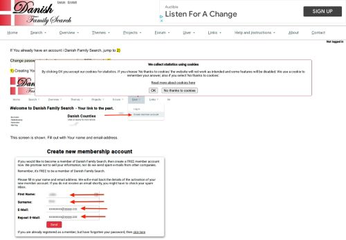 
                            3. Login instructions - Danish Family Search