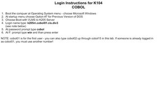 
                            13. Login instructions for K104