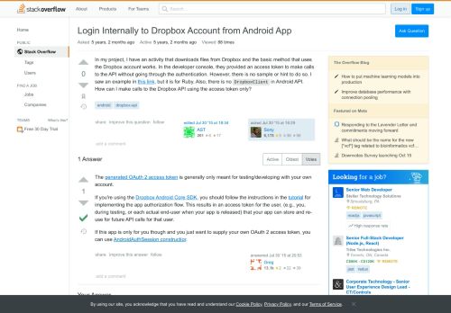 
                            5. Login Internally to Dropbox Account from Android App - Stack Overflow