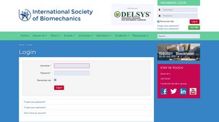 
                            8. Login - International Society of Biomechanics