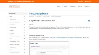 
                            3. Login into Customer Portal - Knowledgebase - Signetique IT Pte Ltd