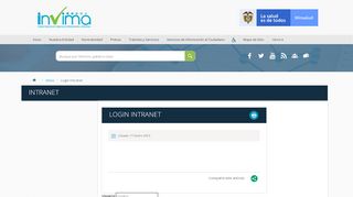 
                            3. Login Intranet - Invima - Instituto Nacional de Vigilancia de ...