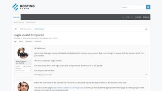 
                            11. Login invalid to Cpanel | HostingForum - Your resource for web ...