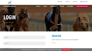 
                            3. Login - Irish Greyhound Board