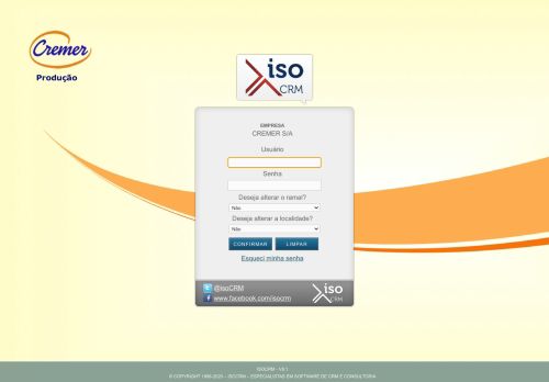 
                            7. Login – isoCRM – Especialistas em Software de CRM e ... - Cremer