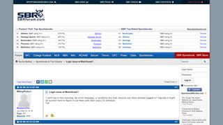 
                            8. Login issue at Matchbook? - Sportsbook Review
