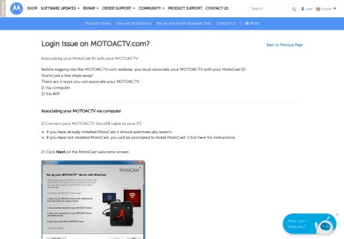 
                            4. Login Issue on MOTOACTV.com? - Motorola Support - US