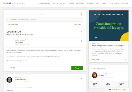 
                            3. Login Issue - Upwork Community