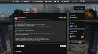 
                            6. Login issues. / Questions and Answers / Tanki Online