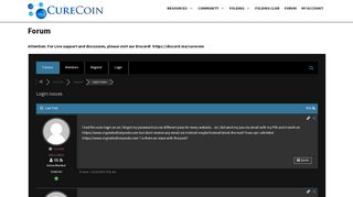 
                            2. Login issues – Support – Curecoin.net Forum