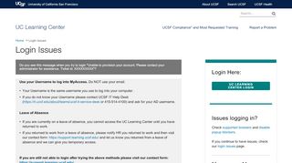 
                            10. Login Issues | UC Learning Center