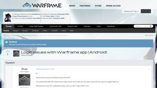 
                            2. Login issues with Warframe app (Android) - Players helping Players ...