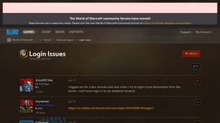 
                            2. Login Issues - World of Warcraft Forums - Blizzard Entertainment