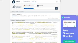 
                            1. Login ist erforderlich - Englisch-Übersetzung – Linguee Wörterbuch
