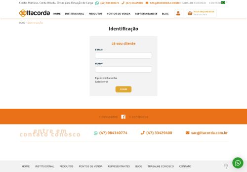 
                            9. Login | Itacorda - Cintas, Cordas e Amarra??o, Fixa??o e Eleva??o de ...